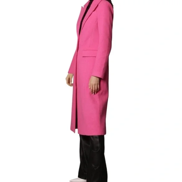 Avec Les Filles Longline Coat in Fuchsia Size Large NWOT - Picture 2 of 8